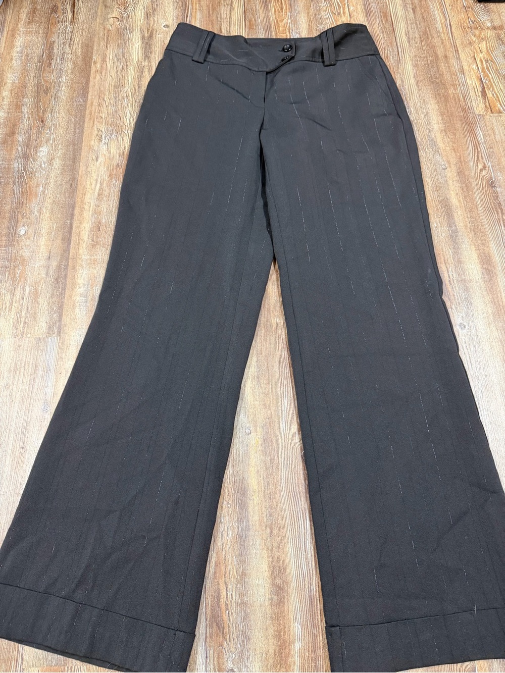 Vintage Y2K Studio 1940 black pinstripe wide leg work pants size 6